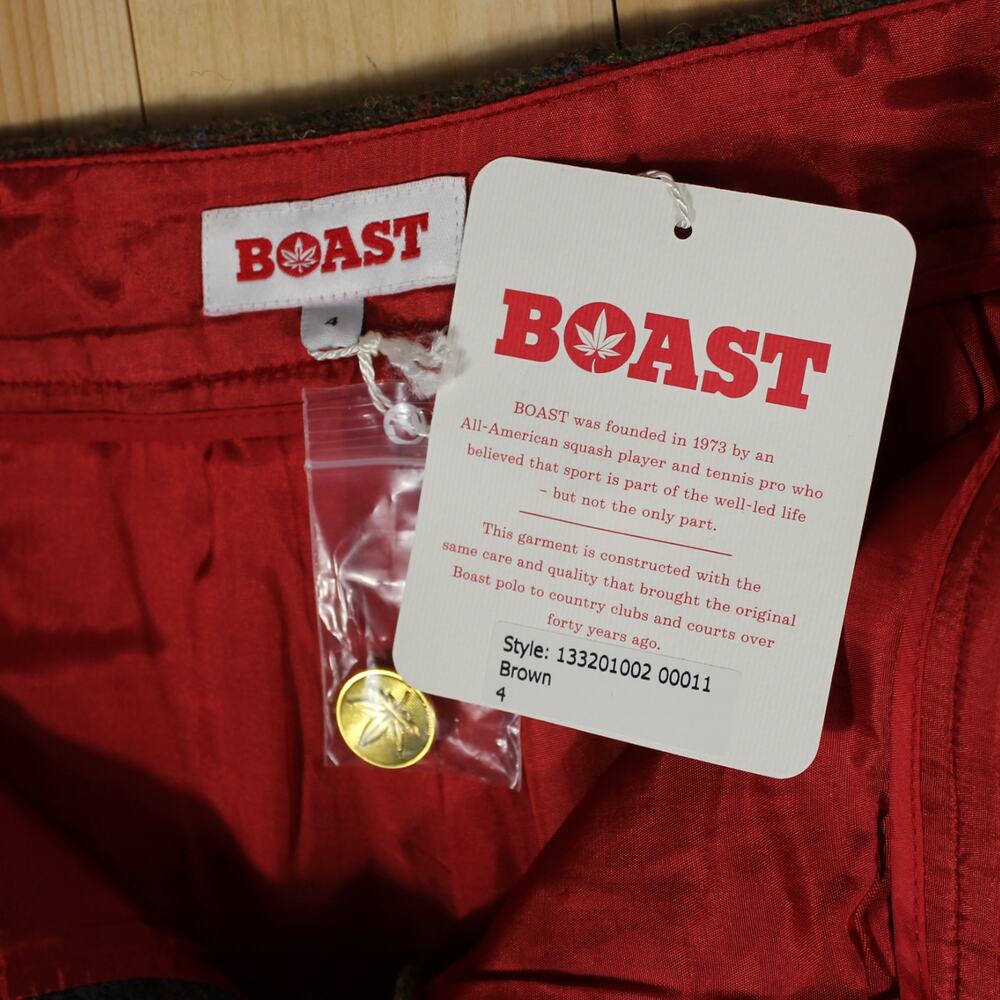 BOAST (4) Harris Tweed Wool Shorts Plaid Lined Deadstock NEW Brown Green - Picture 10 of 16